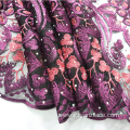 Light Purple Indian Embrodiery Lace Fabric for Dress